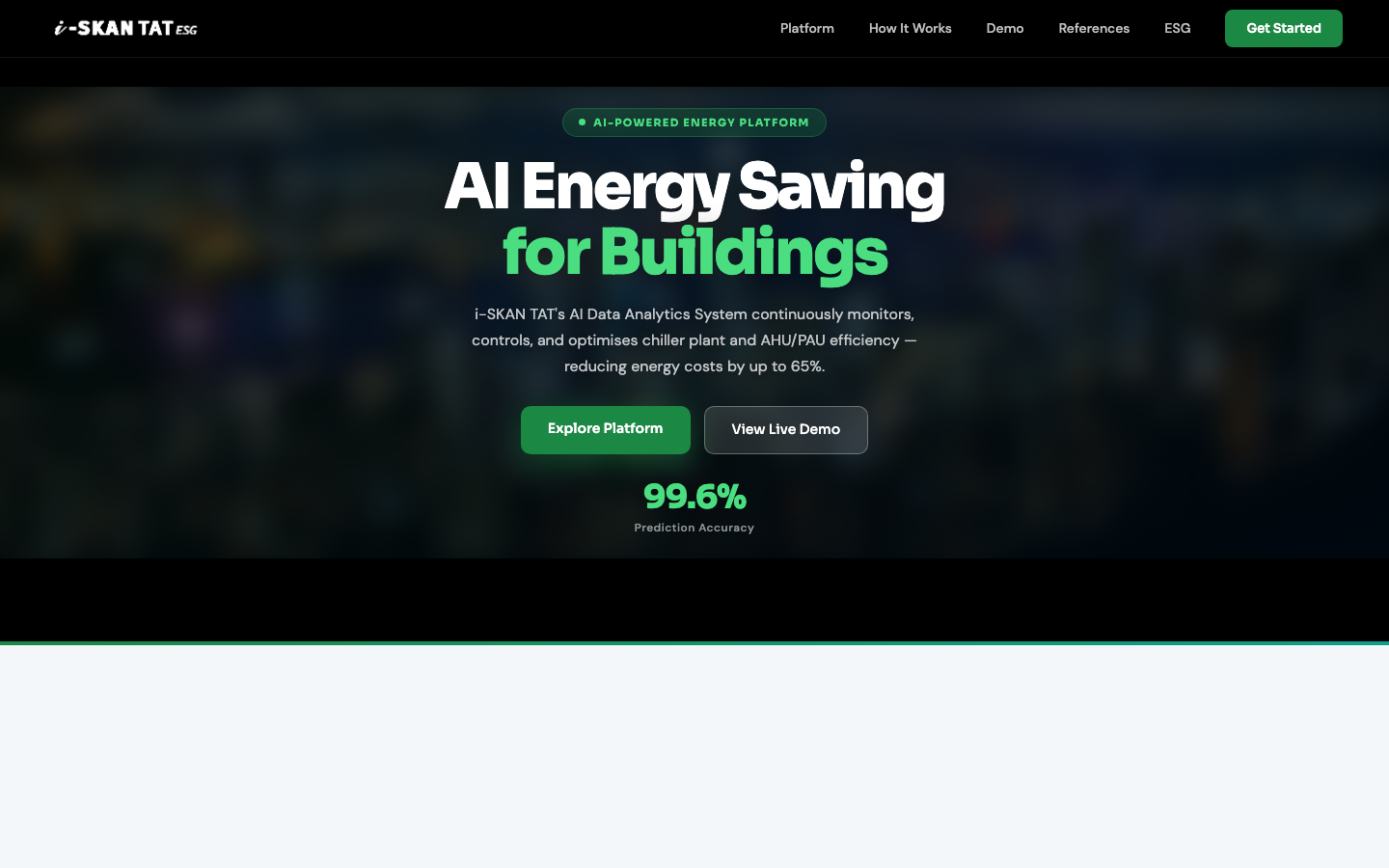 i-SKAN TAT ESG energy saving platform screenshot
